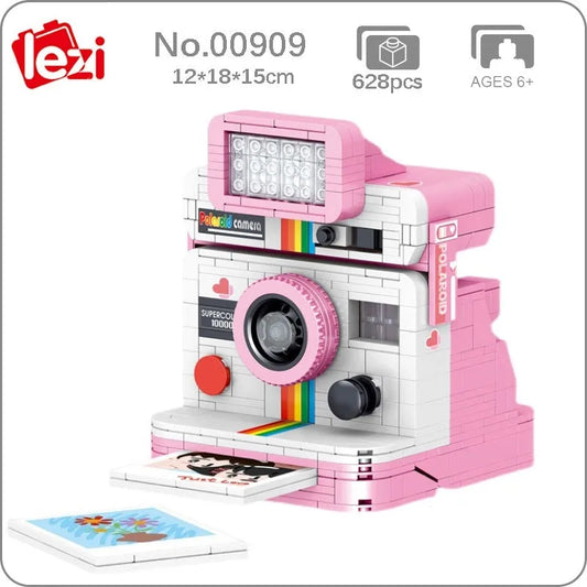 ZHEGAO MOC Building Block Set: Rainbow Instant Photo Camera MINI, Model 00909