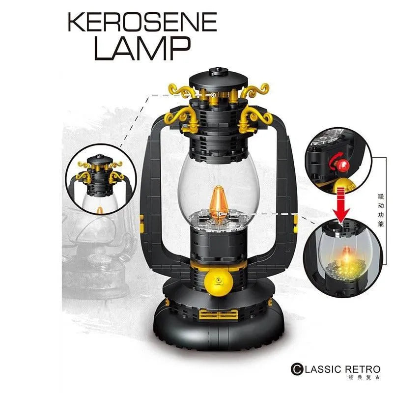 ZHEGAO MOC Building Block Set: Retro Classic Kerosene Lamp MINI, Model 00988