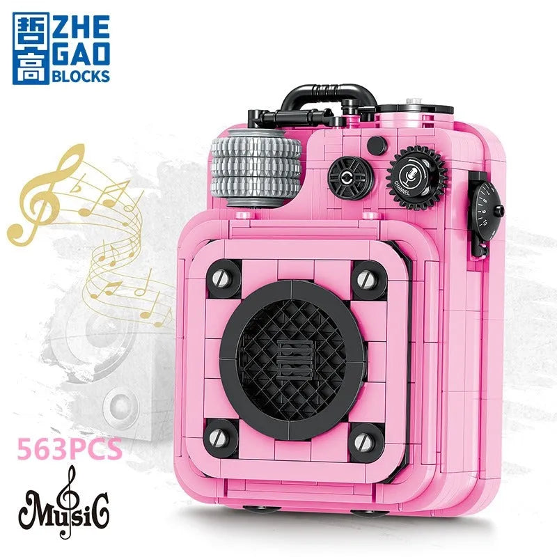 ZHEGAO MOC Building Block Set: Retro Sound System MINI 00985