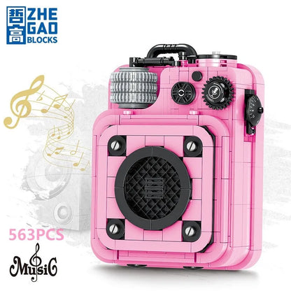 ZHEGAO MOC Building Block Set: Retro Sound System MINI 00985