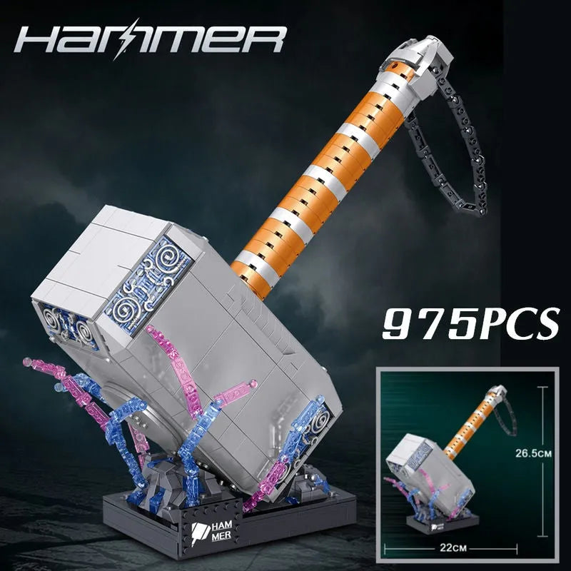 ZHEGAO MOC Building Block Set: Super Hero Marvel Thor Hammer MINI, Model 01037