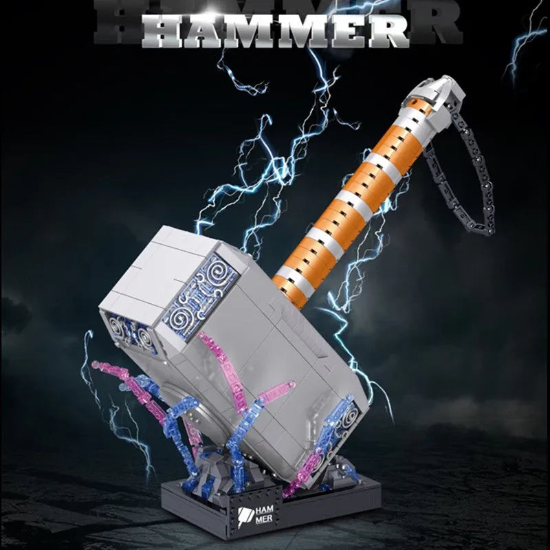 ZHEGAO MOC Building Block Set: Super Hero Marvel Thor Hammer MINI, Model 01037