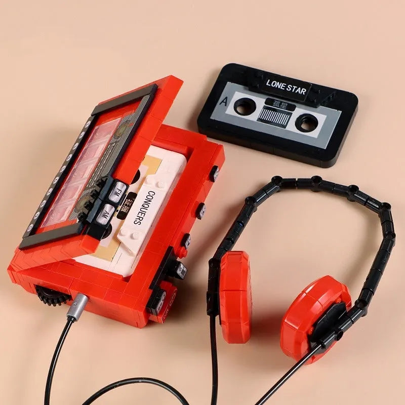 ZHEGAO Building Block Set: Retro Red Tape Recorder MINI 00989