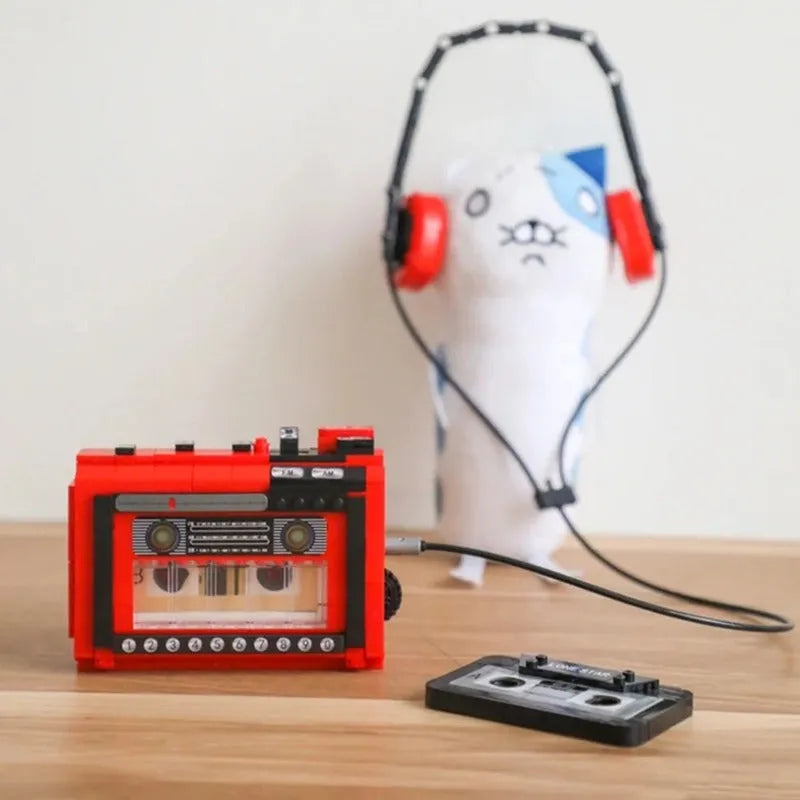 ZHEGAO Building Block Set: Retro Red Tape Recorder MINI 00989