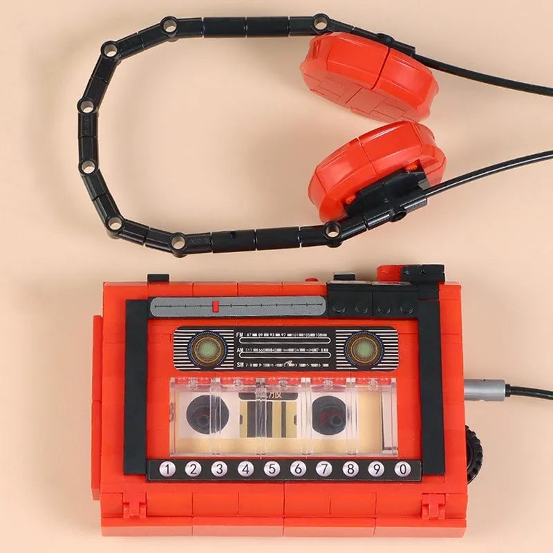 ZHEGAO Building Block Set: Retro Red Tape Recorder MINI 00989