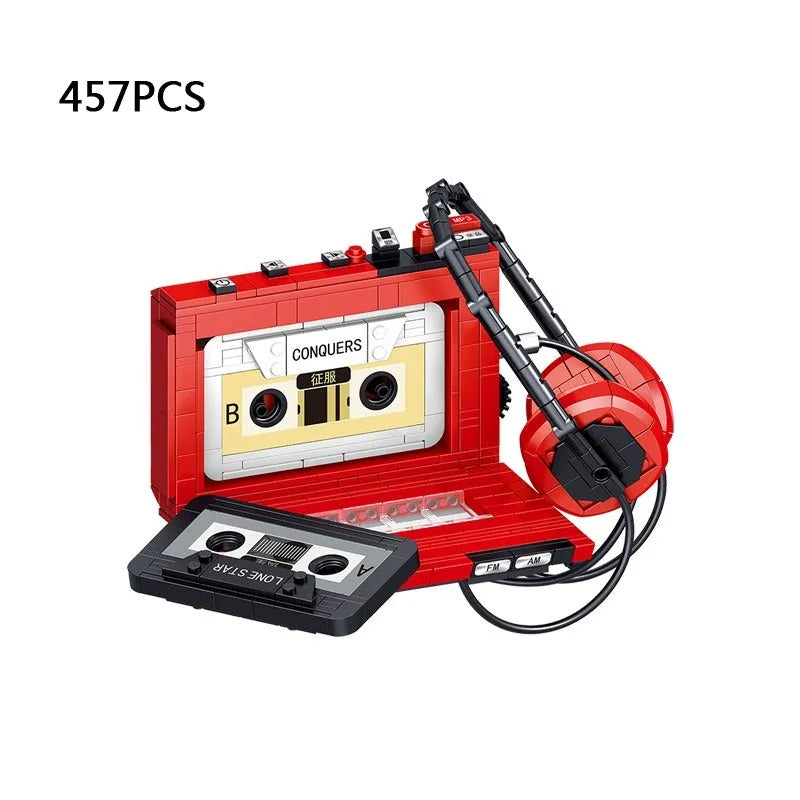 ZHEGAO Building Block Set: Retro Red Tape Recorder MINI 00989