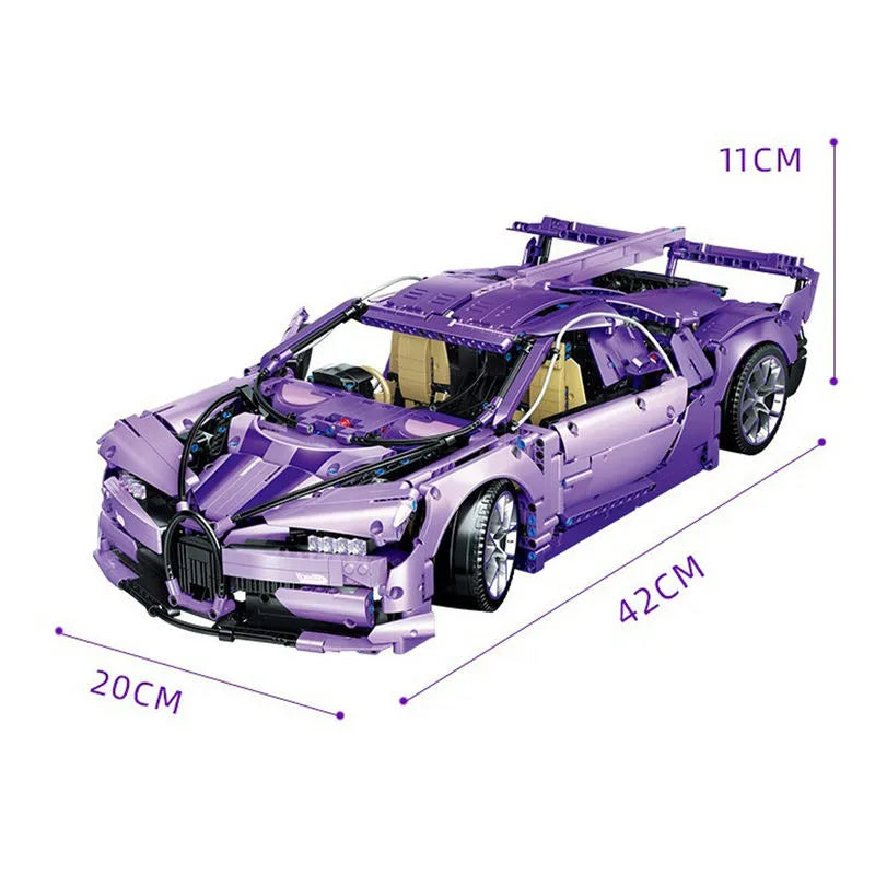 ZHEGAO MOC Building Block Set: Bugatti Chiron Racing Sports Car MINI, Model 0016