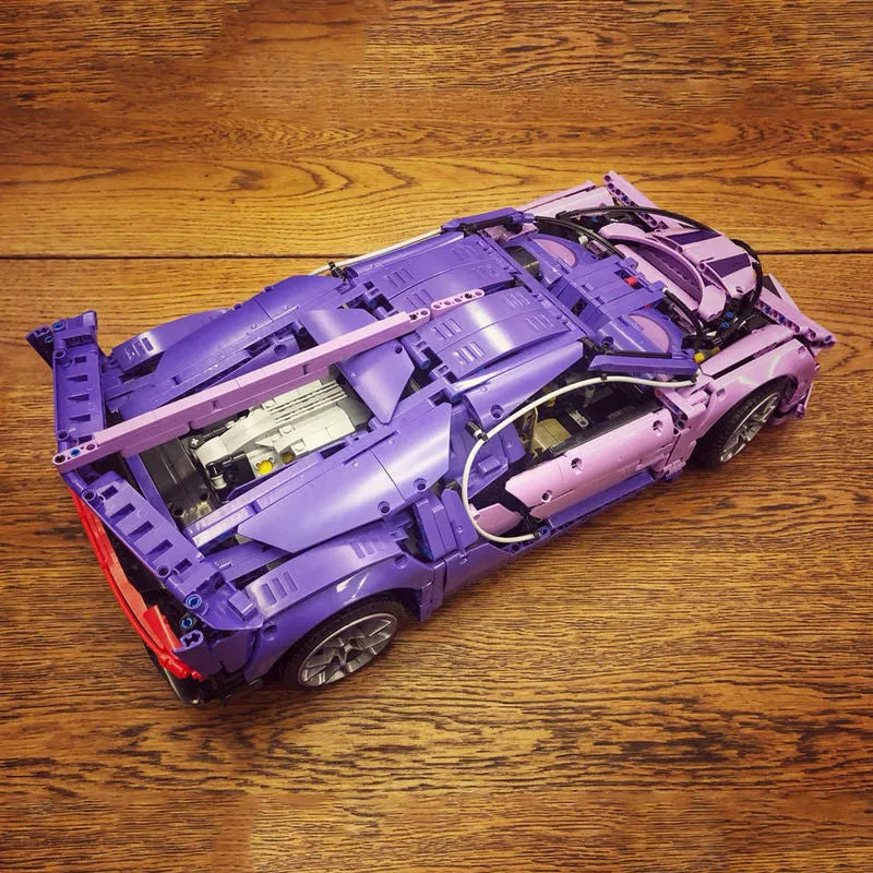 ZHEGAO MOC Building Block Set: Bugatti Chiron Racing Sports Car MINI, Model 0016