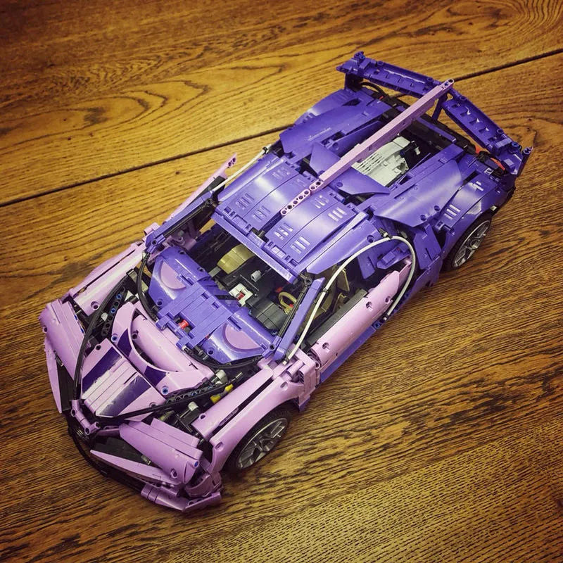 ZHEGAO MOC Building Block Set: Bugatti Chiron Racing Sports Car MINI, Model 0016