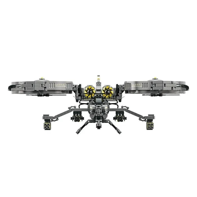 ZHEGAO MOC Building Block Set: Science Fiction Ghost Attack Helicopter, Model QJ5001