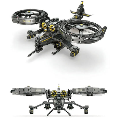 ZHEGAO MOC Building Block Set: Science Fiction Ghost Attack Helicopter, Model QJ5001
