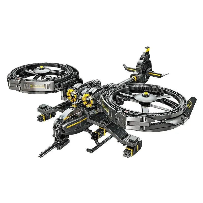 ZHEGAO MOC Building Block Set: Science Fiction Ghost Attack Helicopter, Model QJ5001