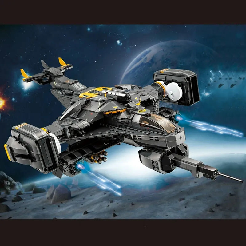ZHEGAO MOC Building Block Set: Science Fiction MOC Titan Attack Aircraft, Model QJ5002